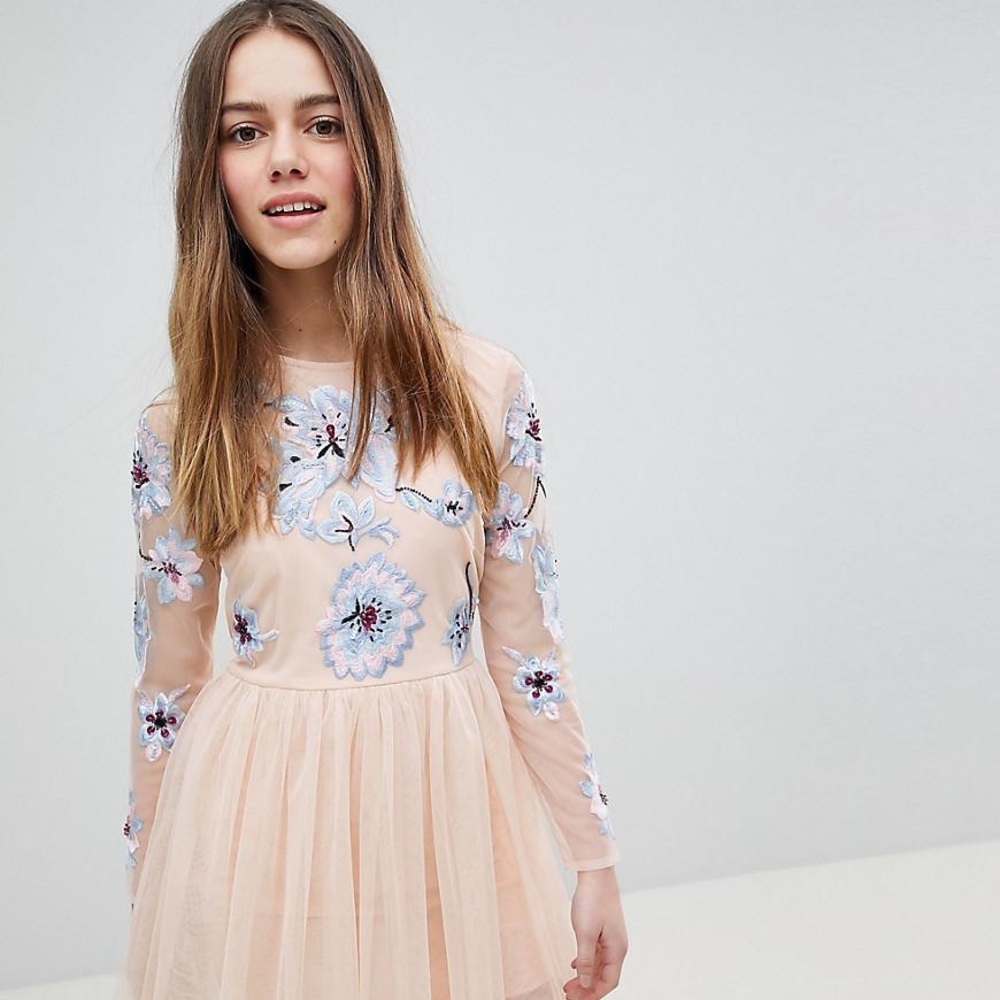 Asos peach tulle dress